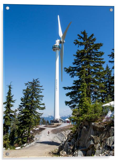 Wind turbine Grouse Mountain Acrylic by David Belcher