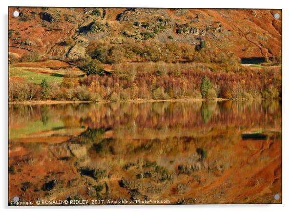 "Autumn Reflections at Thirlmere (1)" Acrylic by ROS RIDLEY