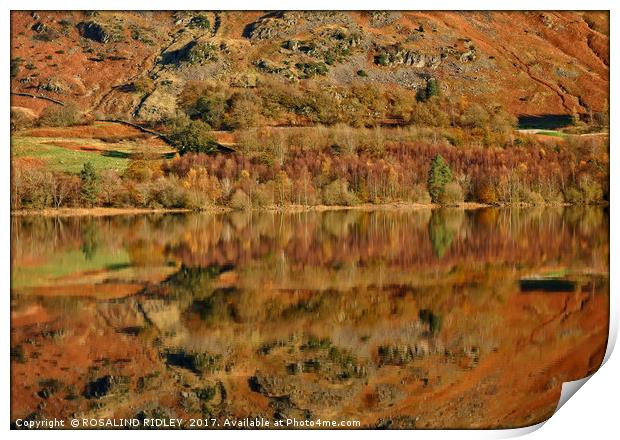 "Autumn Reflections at Thirlmere (1)" Print by ROS RIDLEY