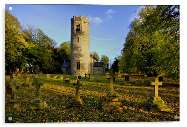 St Catherines Church Fritton Norfolk Acrylic by Darren Burroughs