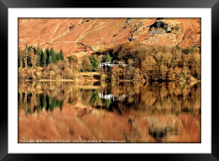 "Autumn reflections at Thirlmere (3)" Framed Mounted Print by ROS RIDLEY