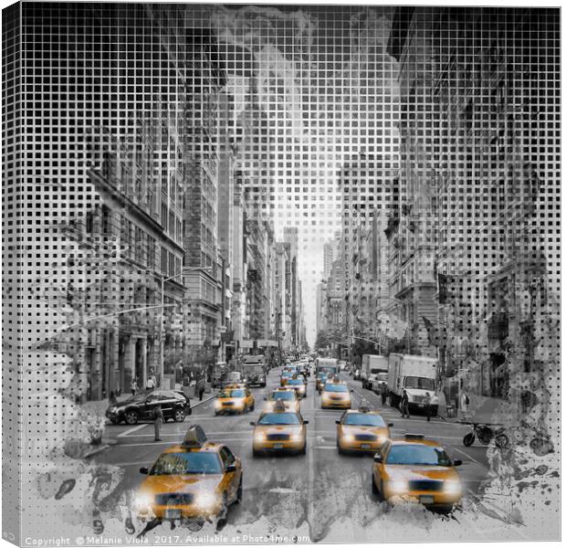 Graphic Art NEW YORK CITY 5th Avenue Traffic Canvas Print by Melanie Viola