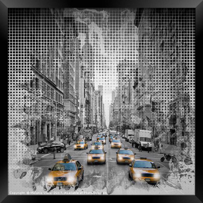 Graphic Art NEW YORK CITY 5th Avenue Traffic Framed Print by Melanie Viola
