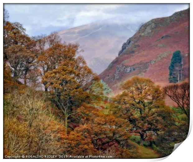 "Autumn trees and misty mountains" Print by ROS RIDLEY