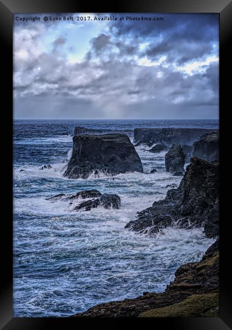 Stormy Day in Shetland Framed Print by Lynn Bolt