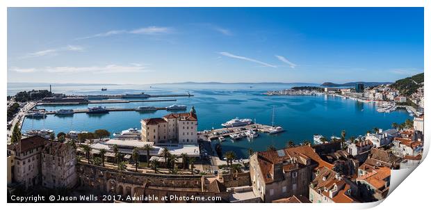 Panoramic views facing South of Split Print by Jason Wells