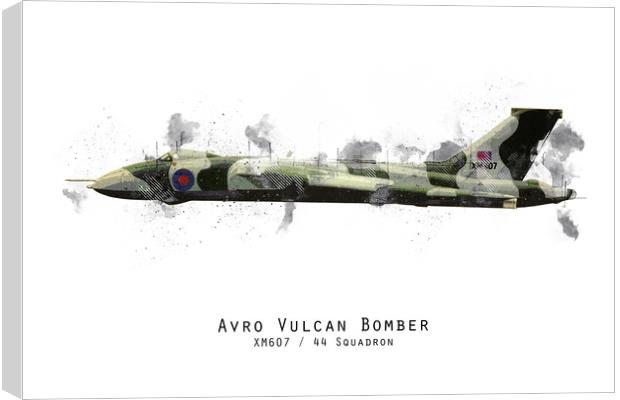 Vulcan Sketch - XM607 Canvas Print by J Biggadike