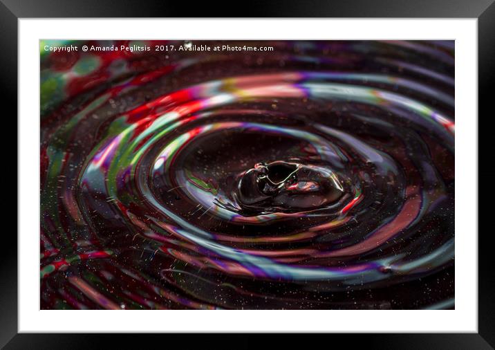 water drop ripples Framed Mounted Print by Amanda Peglitsis