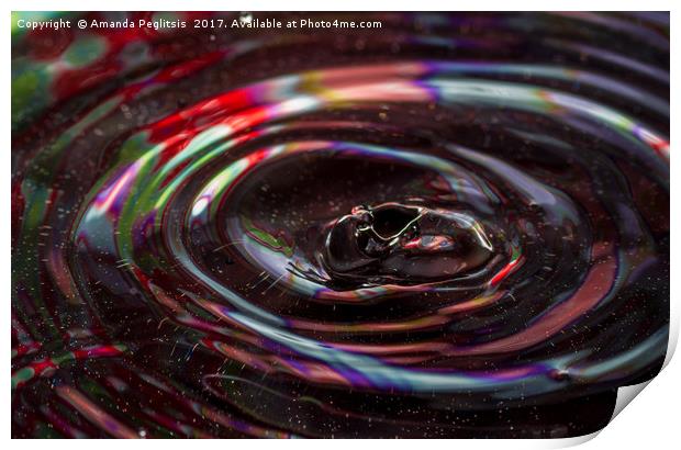 water drop ripples Print by Amanda Peglitsis