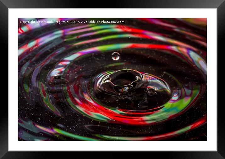 water drop ripples Framed Mounted Print by Amanda Peglitsis