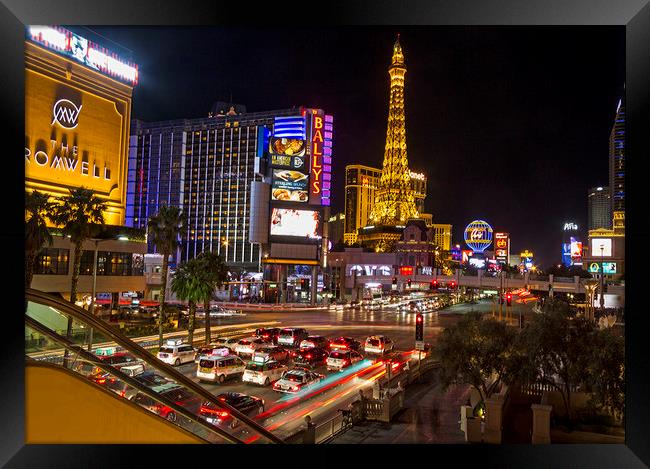 Las Vegas strip at night Framed Print by Darren Willmin