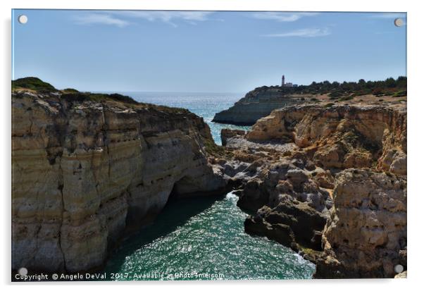 Carvoeiro lighthouse and cliffs Acrylic by Angelo DeVal