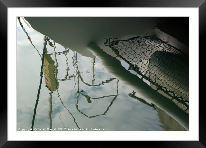 Mesmerizing Catamaran Reflection Framed Mounted Print by Derek Daniel