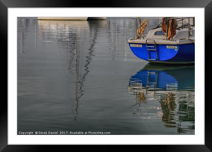 Boat & Reflections Framed Mounted Print by Derek Daniel