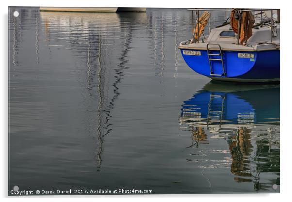 Boat & Reflections Acrylic by Derek Daniel