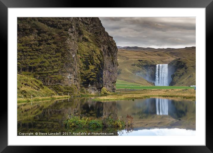 Icelands Skogafoss Framed Mounted Print by Steve Lansdell