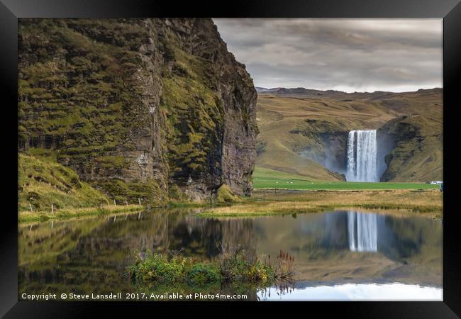 Icelands Skogafoss Framed Print by Steve Lansdell