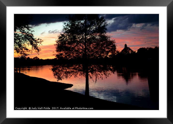 November Sunset Framed Mounted Print by Judy Hall-Folde
