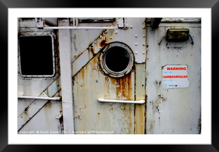 Warning HarbourGuard Framed Mounted Print by Derek Daniel