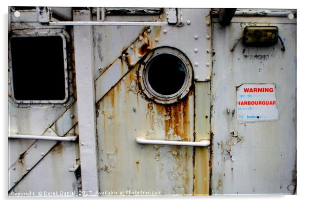 Warning HarbourGuard Acrylic by Derek Daniel