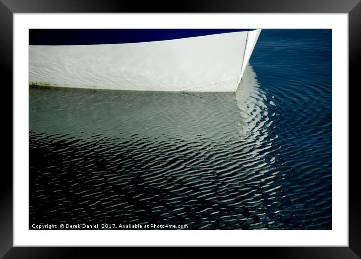 Boat Reflection Framed Mounted Print by Derek Daniel