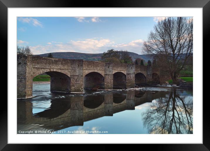 Crickhowell Bridge's Echoing Beauty Framed Mounted Print by Philip Veale