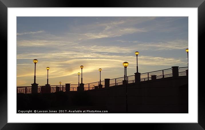 Sunset sky lights Framed Mounted Print by Lawson Jones