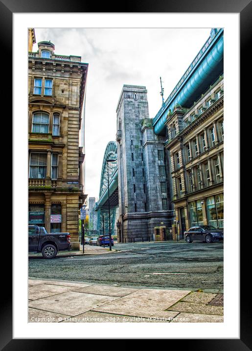 Queens Street Newcastle Framed Mounted Print by Antony Atkinson