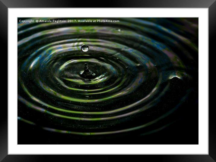 water drop Framed Mounted Print by Amanda Peglitsis