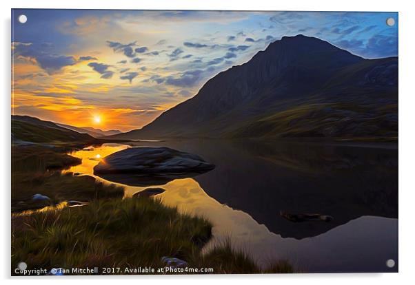 Tryfan Sunrise Acrylic by Ian Mitchell