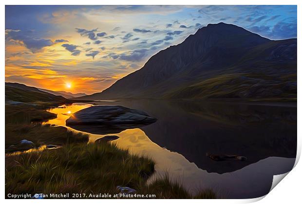 Tryfan Sunrise Print by Ian Mitchell