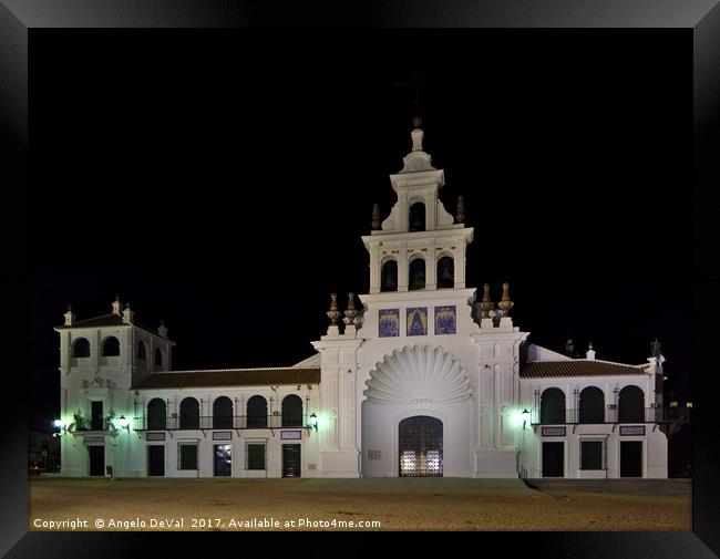 Church of the Virgen Del Rocio at night. Spain Framed Print by Angelo DeVal