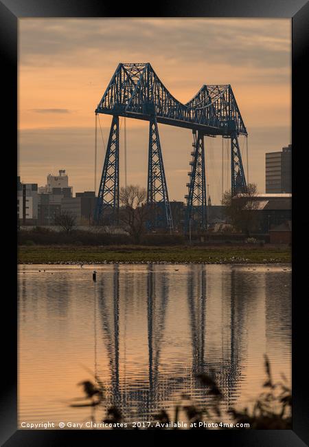 Tees Transporter Bridge Framed Print by Gary Clarricoates