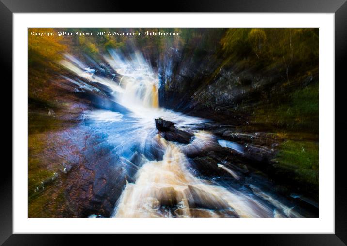 Abstract Waterfall Framed Mounted Print by Paul Baldwin