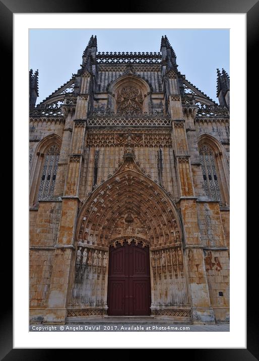 Facade of Batalha Monastery. Portugal Framed Mounted Print by Angelo DeVal