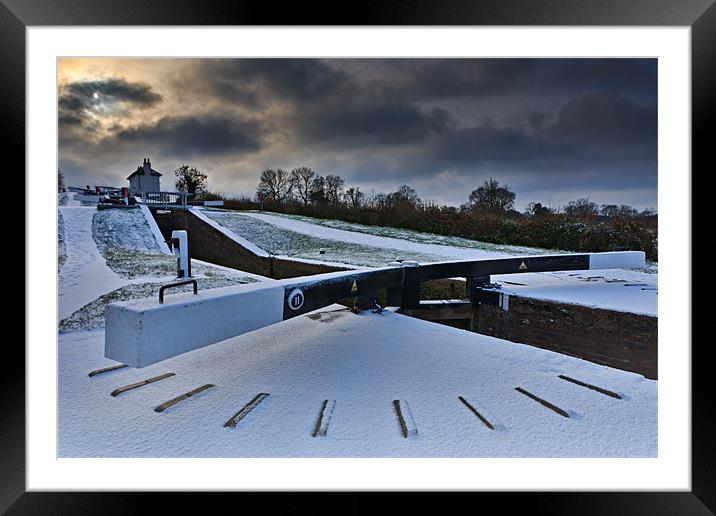 Top Lock Cottage - Foxton Locks Framed Mounted Print by David Lewins (LRPS)