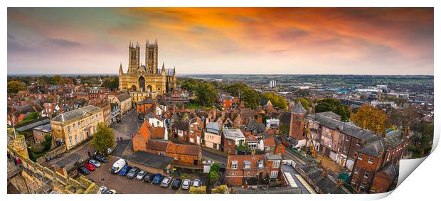 Lincoln Cathedral as the sun is setting Print by Andrew Scott