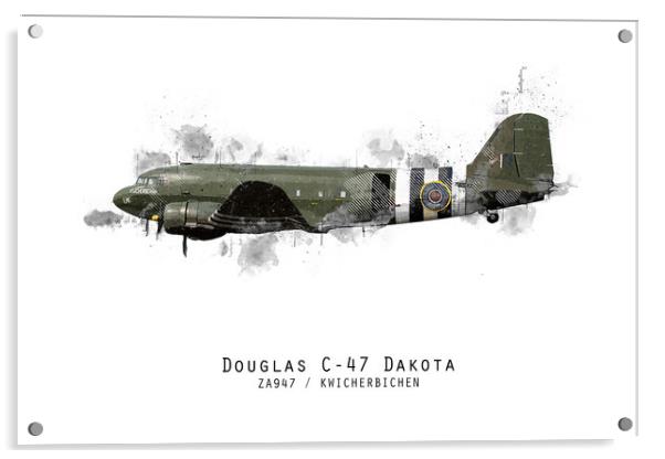C-47 Dakota Sketch - Kwicherbichen Acrylic by J Biggadike