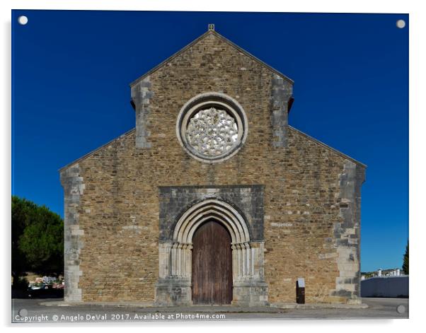 Santa Maria do Carmo church facade in Lourinha. Po Acrylic by Angelo DeVal