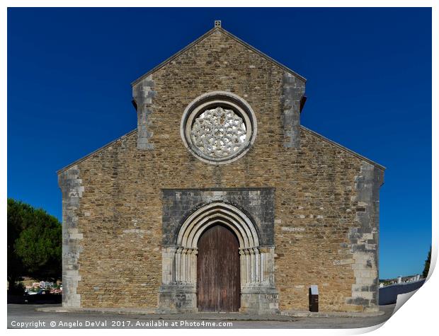 Santa Maria do Carmo church facade in Lourinha. Po Print by Angelo DeVal