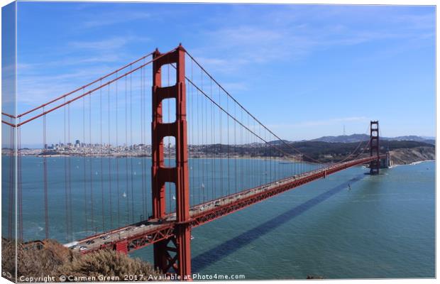 Golden Gate Bridge San Francisco  Canvas Print by Carmen Green