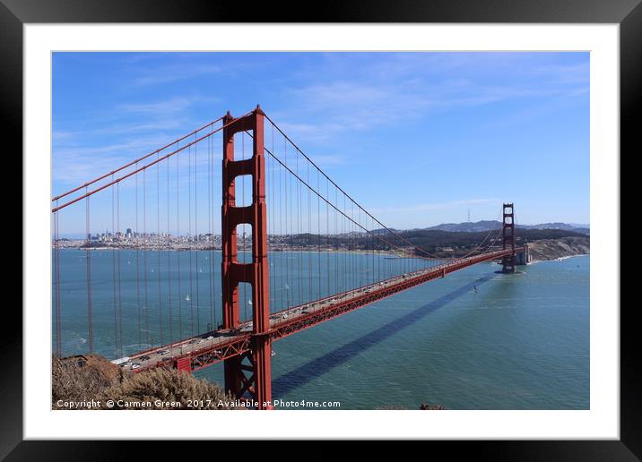 Golden Gate Bridge San Francisco  Framed Mounted Print by Carmen Green