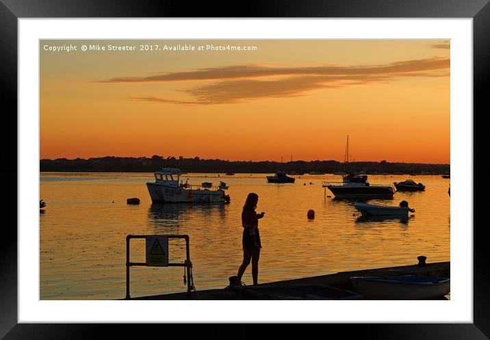 Sunset at Mudeford Quay Framed Mounted Print by Mike Streeter