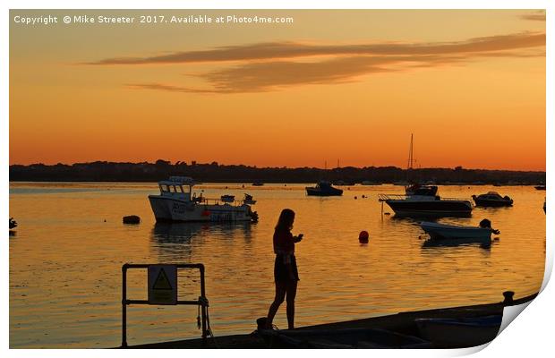 Sunset at Mudeford Quay Print by Mike Streeter