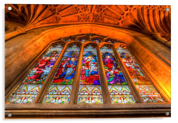Abbey Stained Glass Window Acrylic by David Pyatt