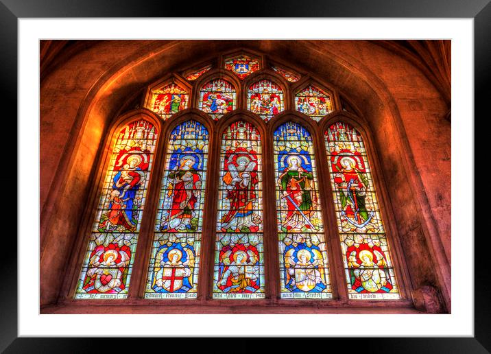 Bath Abbey Stained Glass Window Framed Mounted Print by David Pyatt