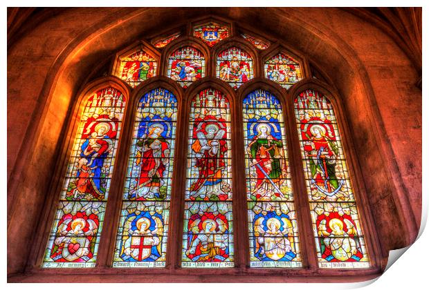 Bath Abbey Stained Glass Window Print by David Pyatt