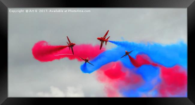 Red Arrows HDR Painting Framed Print by Art G