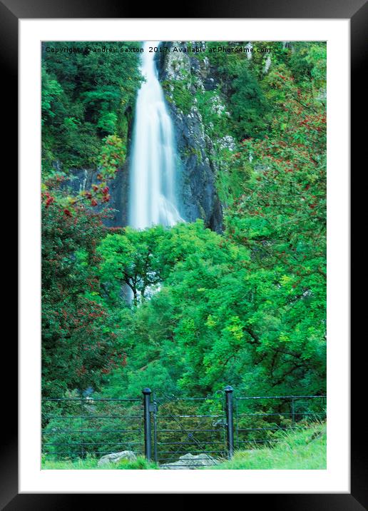 SHUT FALLS Framed Mounted Print by andrew saxton