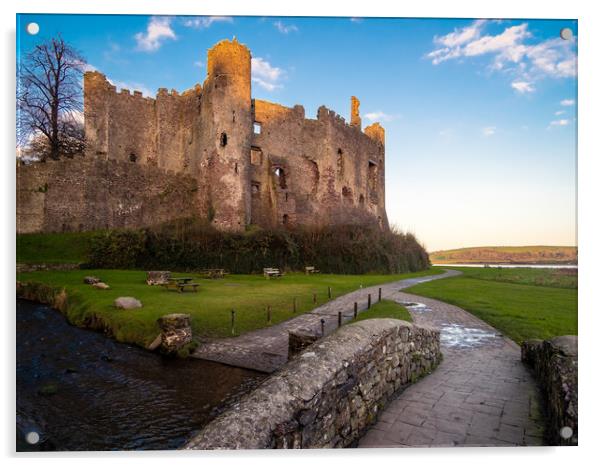 Magical Laugharne Castle. Acrylic by Colin Allen